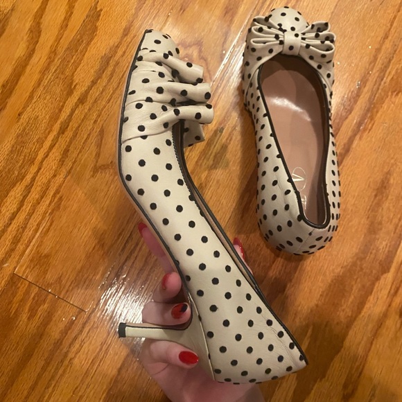 Polkadot black and white red Valentino low heels - Picture 3 of 7